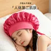 Gorrito de Satén para Dormir Infantil de Venta Caliente en Amazon Protección del Cabello Color Sólido Ala Ancha Elástico Cola Larga Adorno de Cinta Sombrero Largo de Alto Valor