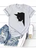 Camiseta Casual Gráfica Estampada para Mujer Moda Mujer Cuello Redondo