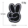 Serie de iconos bordados en computadora blanco y negro Escorpión alas de murciélago calavera parches de tela bordados insignias para ropa al por mayor