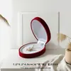 Caja para Anillo de Terciopelo Flocado Punto Millón Tapa abatible Caja de Joyería para Anillo Caja para Colgante de Collar Empaque Caja de Joyería