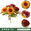 Nuevo ramo de flores artificiales de girasol y hortensia de seda transfronterizo para decoración de sala de estar en casa, arreglo floral artificial, ramo de boda