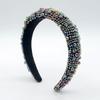 Tocado europeo y americano transfronterizo, diadema de esponja acolchada, tejido a mano con cuentas de cristal, diadema de cristal coreano