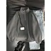 Sudadera con Cremallera Media y Cuello Alto de Espiga para Hombre Otoño e Invierno Forro Polar Engrosada Estilo Pequeño Fragante Chaqueta Retro Americana