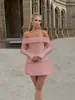 Vestido Transfronterizo Europeo y Americano 2026 Nuevo Estilo Sin Tirantes Espalda Descubierta con Lazo de Perlas para Mujer, Vestido de Moda Hot Girl