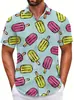 Camisa hawaiana transfronteriza, de manga corta, con cuello, casual, estilo europeo y americano nuevo, estampada, para hombre