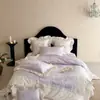 Conjunto de colcha de verão estilo francês, colcha de verão jacquard de Tencel de quatro peças para refrescar, roupa de cama de alta qualidade estilo princesa