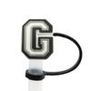 Série de letras pretas transfronteiriça tampa de silicone para poeira de canudo 8/10mm decoração de tampa de poeira de canudo atacado