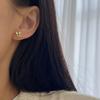 Según el fin de semana Corea del Sur plata de ley 925 aretes de plata de cuerpo completo con forma de flor diamante azul aretes estilo ins para todos los días para mujer