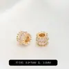 Cuentas de Barril de Transferencia de Circonita Chapadas en Oro de 14K Cuentas Espaciadoras Pulsera de Cristal Hecha a Mano DIY Accesorios para Enhebrar Cuentas