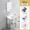 Lavabo integrado de cerámica estilo simple para interiores, de una sola cubeta, con soporte independiente de acero inoxidable, lavabo, cubeta de gran capacidad