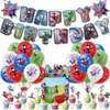Set de Decoración para Fiesta de Cumpleaños Feliz Temática de Fresa Bandera de Cumpleaños Bandera para Pastel Decoraciones Espirales Suministros para Fiestas