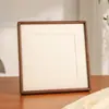 Moldura de Foto Quadrada Mini Fofa com Cantos Arredondados, Estrutura Vazia para Caligrafia e Pintura de Mesa, Moldura de Madeira Maciça para Pendurar na Parede
