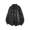 Camisa Masculina Fashionável de Outono com Textura Tie-Dye Individual de Manga Longa para Homem Adolescente Estilo Hong Kong Versátil Solta