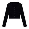 Traje de Dos Piezas Sexy Petite Delgado Corto de Manga Larga Cardigan Camiseta Chaqueta Blusa Camisola