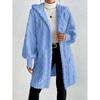 AliExpress Wish ebay2025 outono e inverno europeu e americano feminino cor sólida manga comprida com capuz solto pelúcia veludo casaco feminino