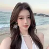 Aretes de Girasol Estilo Vacaciones Hawaianas de la Tarde Té de Durazno Exagerados para Fotos de Viaje en la Playa para Mujeres
