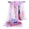 Bufanda de seda estampada de estilo coreano para otoño e invierno, chal de estilo chino para mujer, bufanda larga de gasa con protección solar de verano para mujer, venta al por mayor