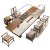 Estilo Zen Formato Grande Baldosa Cerámica Mesa para Preparar Té Mesa de Té y Juego de Sillas Moderno Minimalista Lujo Ligero Oficina Hogar Nuevo Estilo Chino Madera Maciza