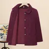 Top Holgado Otoño Invierno para Abuela Ropa para Mujeres de Mediana Edad y Mayores Tallas Grandes Ropa para Personas Mayores Abrigo Grueso Cálido Forrado de Polar de Longitud Media