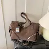 Bolsa de Hombro con Cremallera Decorativa y Textura Escarchada de Gran Capacidad, Diseño de Nicho Transfronterizo, Nuevo Estilo 2025 para Mujer