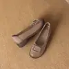 100% Couro MacioSapatos de Mãe Couro Macio Solado Macio Sapatos de Uma Sola Sapatos de Couro para Mulheres de Meia-Idade e Idosas Couro Macio Antiderrapante Sapatos Planos para Idosos