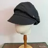 Gorra de estilo retro japonés con botones plisados para mujer, protección solar para primavera y verano, hace que la cara se vea más pequeña, ligera, transpirable, versátil y elegante, sombrero nube