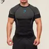 GYMSHARK Camiseta Nueva Muscle Shark para Hombre para Correr, Deportes, Fitness, Casual, Transpirable, Ajustada de Compresión