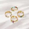 Anillo de Dedo Índice Abierto de Acero Inoxidable Nuevo Tohm Transfronterizo No Descolorante Color Esmalte Simple Anillo de Goteo de Aceite Al por Mayor