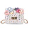 Bolso infantil con diseño de flores de dibujos animados para niña, bandolera estilo Chanel, monedero para bebé, bolsa para dulces