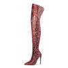 Botas por encima de la rodilla con cremallera de serpiente estilo europeo y americano 2022, botas altas de tacón fino, botas de moda para mujer, directo de fábrica
