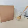 Taza de desayuno de vidrio transparente al por mayor de fábrica, taza de leche, taza de café de almidón de raíz de loto, taza de vidrio para té de oficina