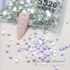 Rhinestones Planos AB Super Brillantes para Uñas al por Mayor, Accesorios para Nail Art, Paquete Completo de 1440 Rhinestones Redondos de Vidrio para Decoración de Uñas