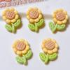 Accesorios de resina al por mayor, accesorios de bricolaje, material hecho a mano, hebilla de zapato, parche de sombrero, crema, pegamento, joyería, hoja verde brillante, flor