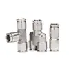 Conectores Rápidos Neumáticos de Acero Inoxidable JNC 304 Metal Manguera de Aire de Alta Presión Rosca Rápida Recto PC/PL/PCF