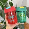 Vaso de paja simple ins lindo de aspecto elegante para mujer Verano Estudiante niña adulta plástico pequeño portátil Vaso de agua