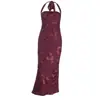 Xy25422 Vestido Jacquard Especial de Otoño con Cuello Halter, Completamente Gestionado, Superventas, Nuevo Vestido Largo Ajustado con Cuello Halter