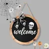 Nuevo producto transfronterizo: letrero de puerta de madera plano para Halloween, decoración de pared creativa, letrero de decoración navideña, venta al por mayor del fabricante