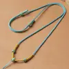 Colar de tecido não metálico, cordão para pingente, cordão de pendurar ajustável totalmente trançado à mão, cordão de corrente para suéter