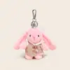 Colgante de Llavero de Peluche Original Wendy Rabbit Estilo Chino Nuevo 4 pulgadas Colgante de Bolsa de Conejito Pequeño Cosplay Estilo Antiguo