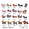 Fabricantes de origem desenhos animados dachshund autoadesivos pano adesivos costura-livre lavável bonito animal de estimação cão bordado em estoque atacado