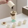 Juego de té de viaje portátil completo para uso en casa y al aire libre, adecuado para preparar té, incluye tetera y tazas, ideal para reuniones anuales de empresa y regalos festivos, se puede imprimir con logo