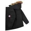 Chaqueta de Plumas Canadiense para Hombres y Mujeres, Chaqueta de Plumas Tallas Grandes para Parejas, Parka Gruesa Casual de Trabajo con Cuello Grande de Piel de Mapache