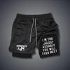 Shorts Masculinos de Verão Slim-fit de Secagem Rápida Respiráveis de Camada Dupla para Fitness Terno Esportivo Masculino para Fitness