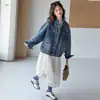 Chaqueta de Mezclilla para Niñas Otoño 2026 Nueva Moda Ropa Infantil Estilo Casual Camisa para Niños Mayores