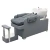 Cama de Lavado Semi-Reclinable Transfronteriza Peluquería Lavabo Cerámico con Pedal de Pie Cama de Enjuague Salón de Belleza Sofá Semi-Reclinable Cama de Lavado