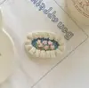 Pasador de Ganchillo de Lana Hecho a Mano DIY Orejas de Conejo Lindas Pasador Estéreo de Hierba Flor Pasador BB de Lana Hecho a Mano