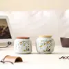 Pequeno Recipiente de Chá de Cerâmica Panda de 30g com Esmalte Cinza, Recipiente Portátil Selado para Armazenamento de Chá e Pó Aromático com Logo Personalizado