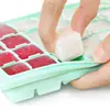Molde Creativo Grande para Cubitos de Hielo con Tapa, Caja para Hacer Hielo, Caja de Suplementos Alimenticios, Película de 24 Compartimentos, Charola de Hielo de Silicona Transfronteriza