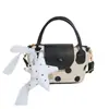 Bolsa de mão vintage estilo coreano para mulheres, nova bolsa de ombro da moda 2026, bolsa quadrada pequena da moda com retalhos de estampa de leopardo