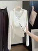 Elegante cárdigan de punto con cuello en V y manga larga de diseño fluido, suéter base ajustado para mujer, novedad otoño 2026